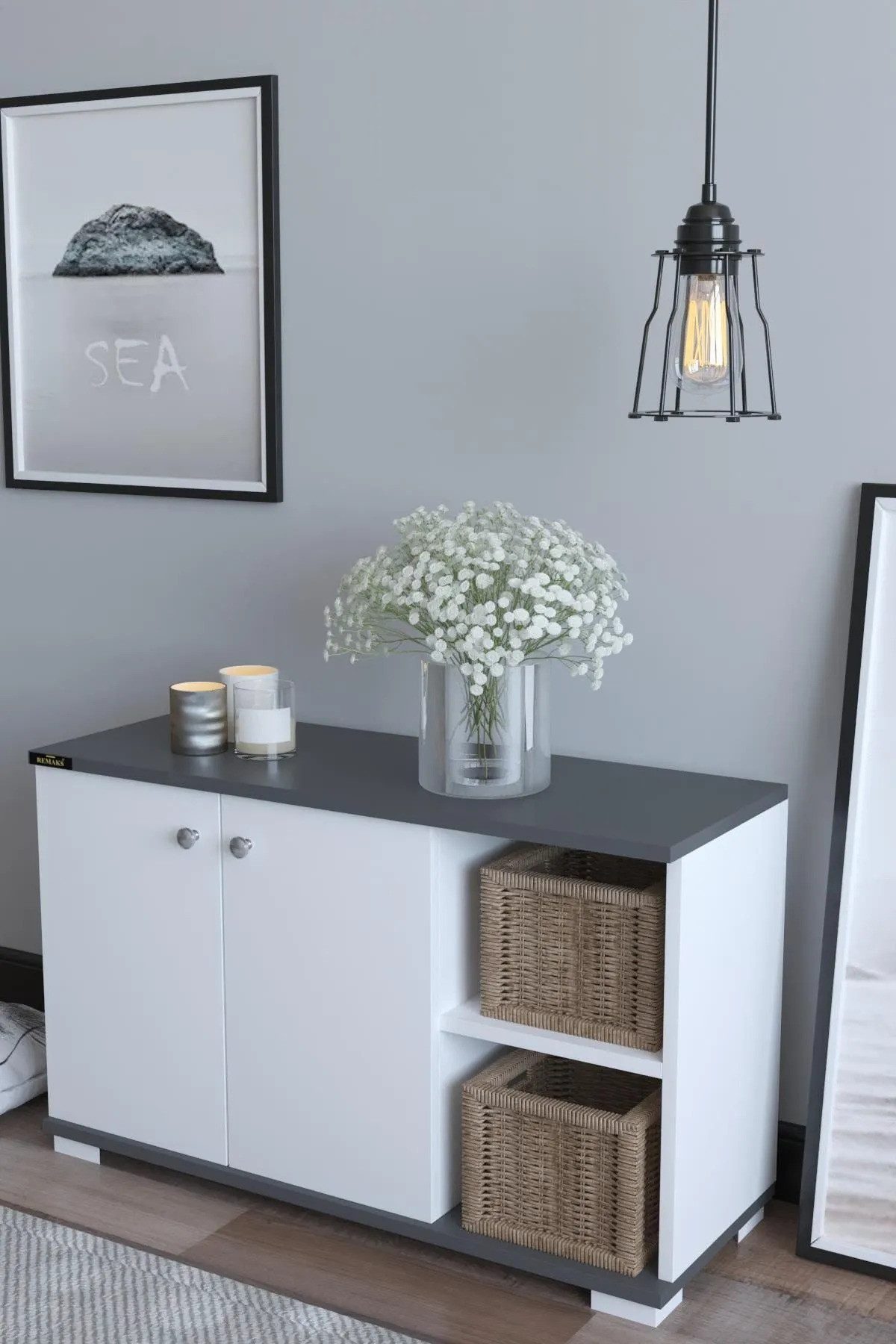 en.casa Schuhregal, x cm Weiss-antrasite