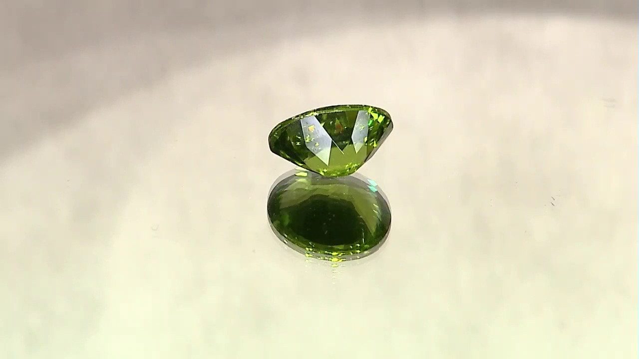Cavill Edelstein Cavill Ring 7,12 ct Kaschmir-Peridot Ovalschliff Grün Sterlingsilber, (1-St)
