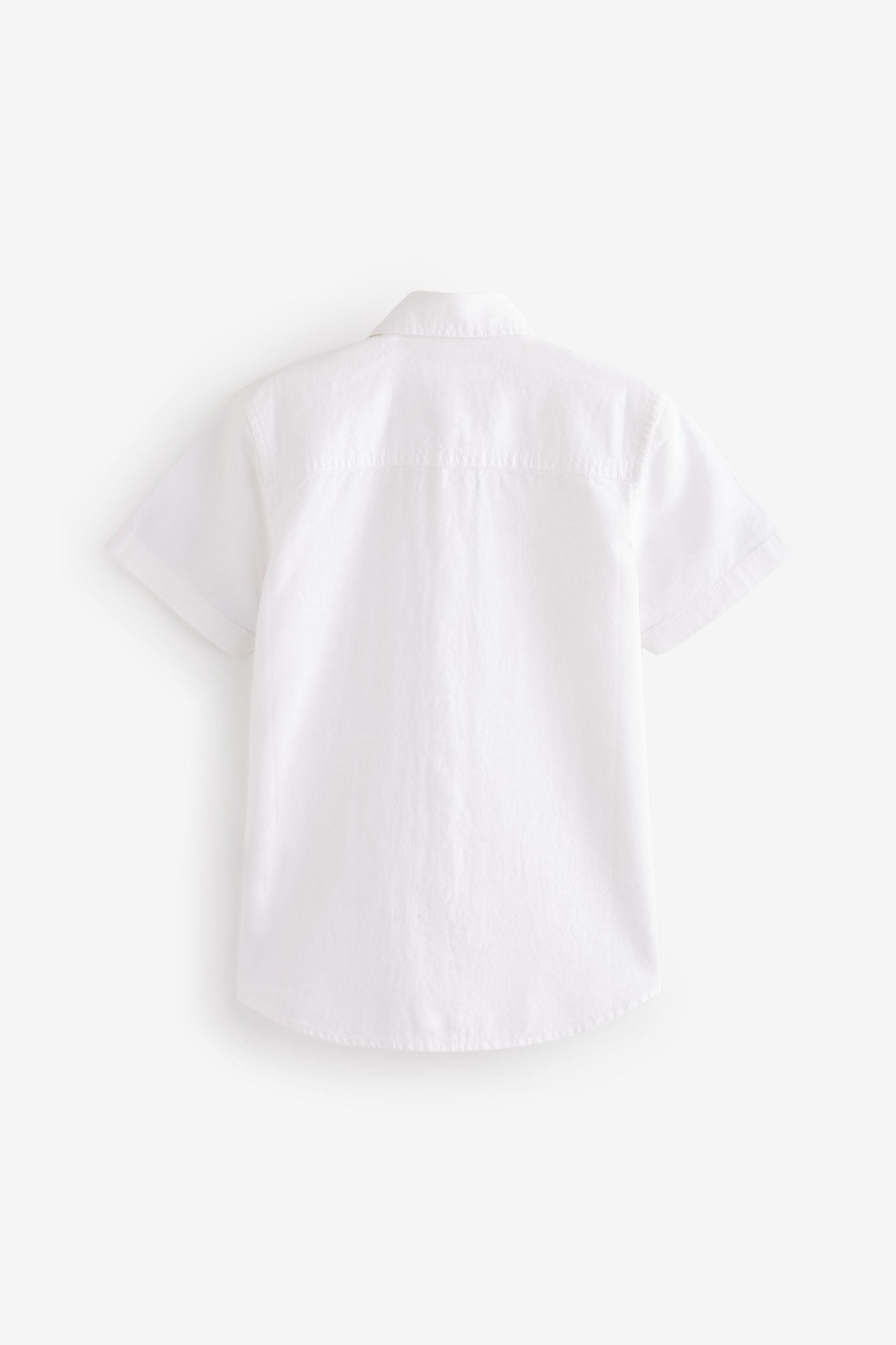 Hemd White Kurzarmhemd aus Kurzärmliges Leinengemisch (1-tlg) Next