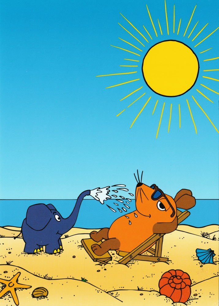 Maus: Postkarte "Sendung der Strand" mit
