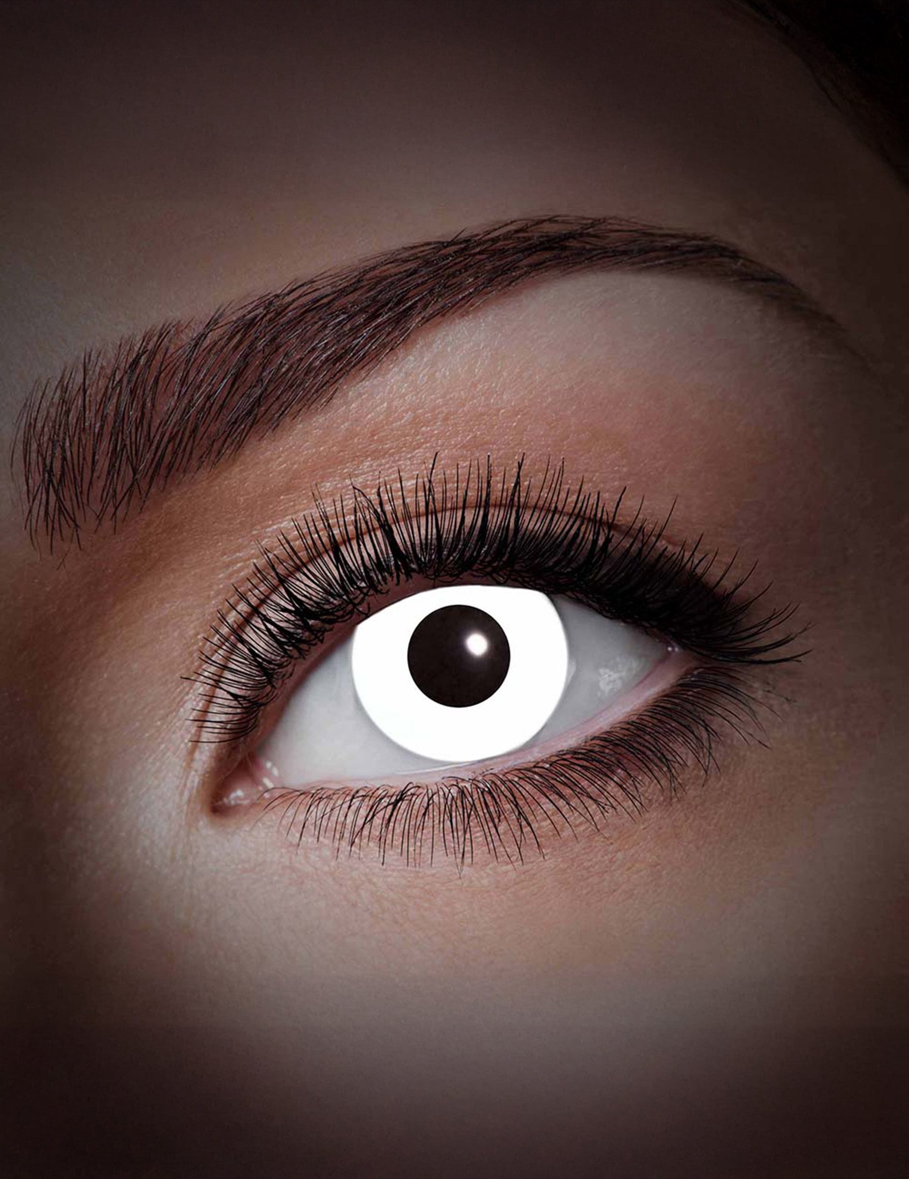Boland Kostüm UV Kontaktlinsen Halloween-Make-up weiss