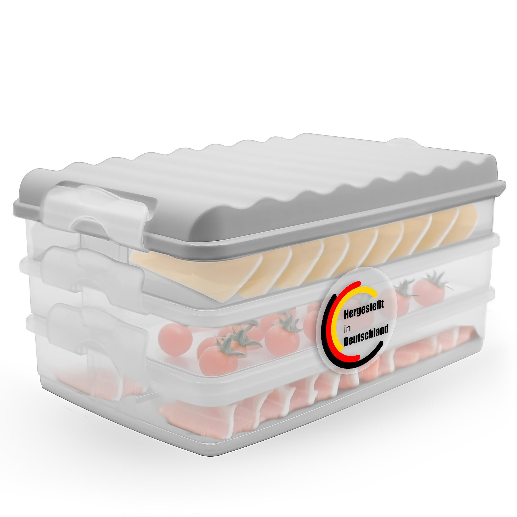 BigDean Aufbewahrungsbox 3 Stück Aufschnittboxen für Kühlschrank Größe M Ma günstig online kaufen