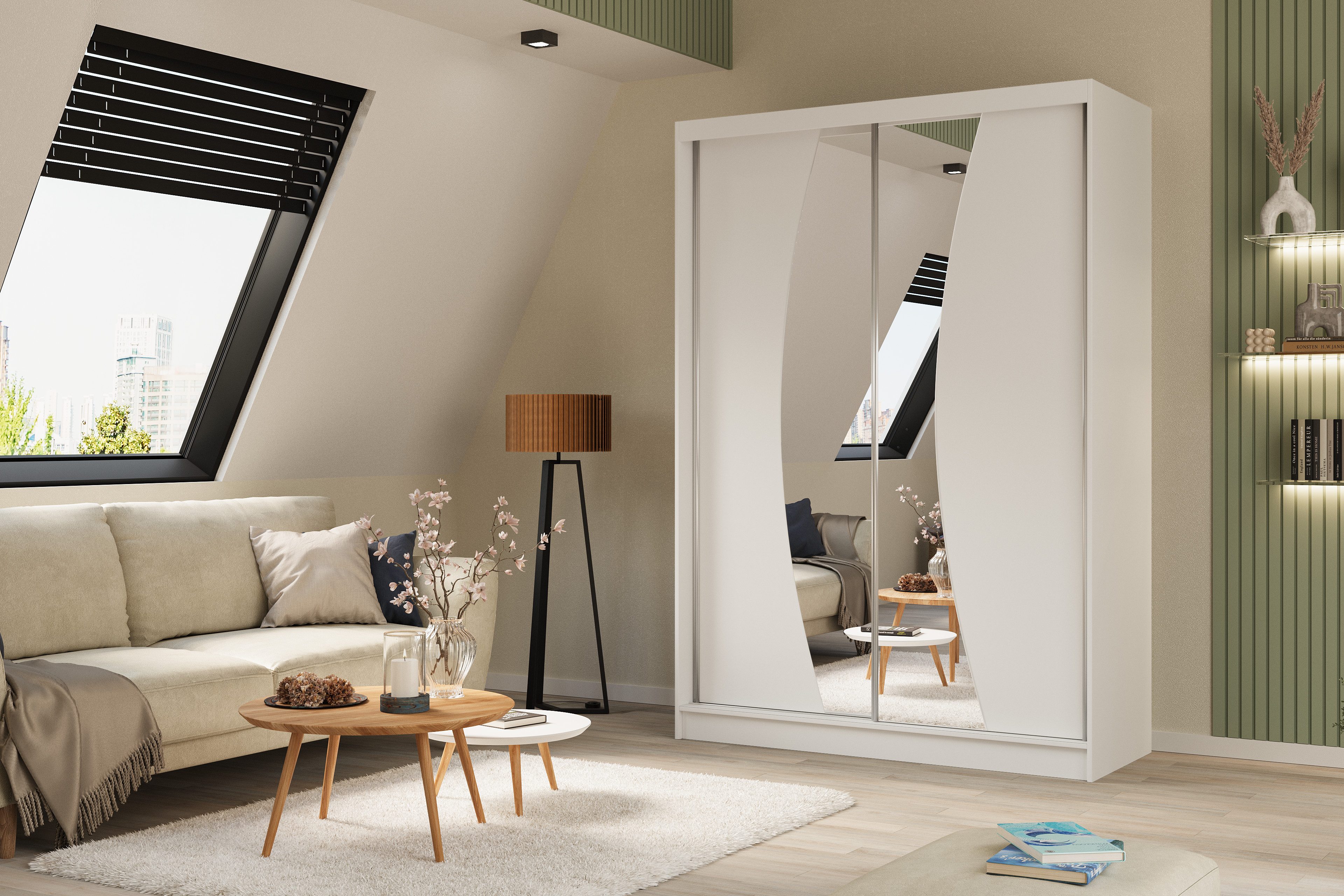 Beautysofa Kleiderschrank Vox (Schrank mi Schiebtüren, günstig online kaufen