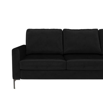 loft24 Ecksofa Chapman, Sofa mit Recamiere, Bezug in Samtoptik, Chrom Beine, Länge 207 cm