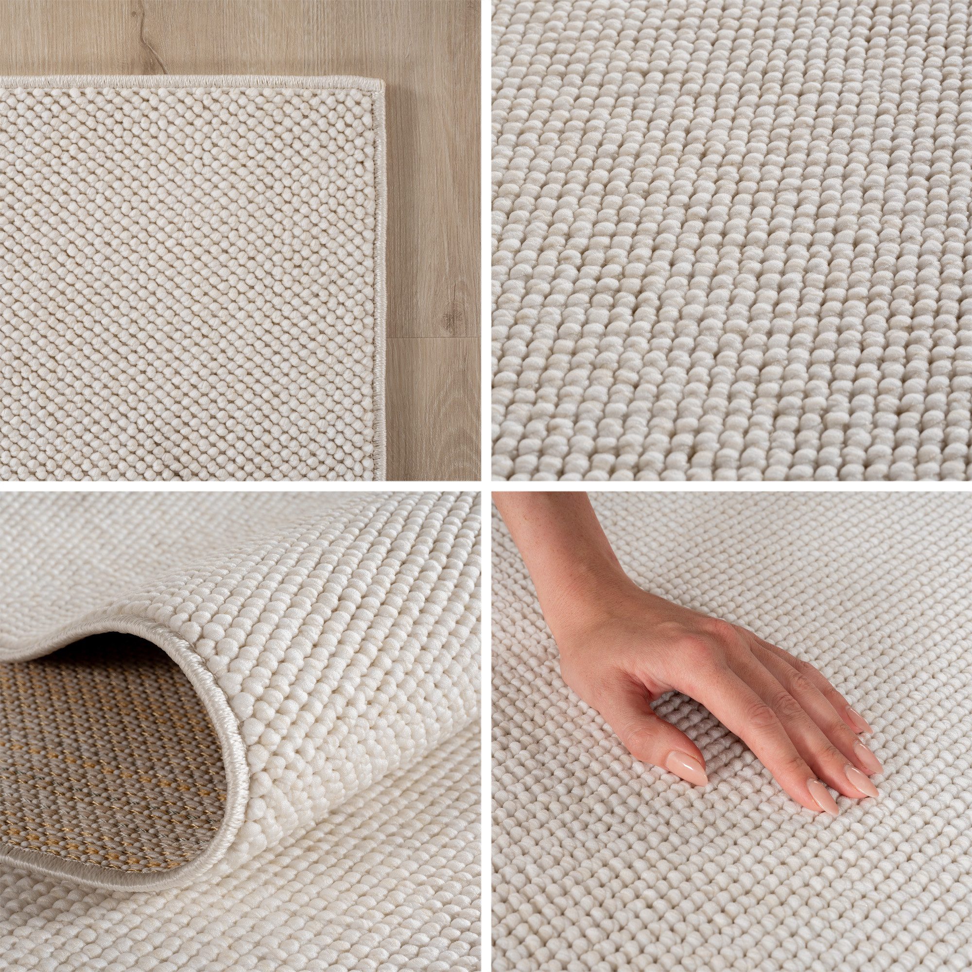SIMPEX24 Designteppich Einfarbig Boucle Loop, Rund, Höhe: 7 mm, Teppich Wohnzimmer, Schlafzimmer, Gästezimmer