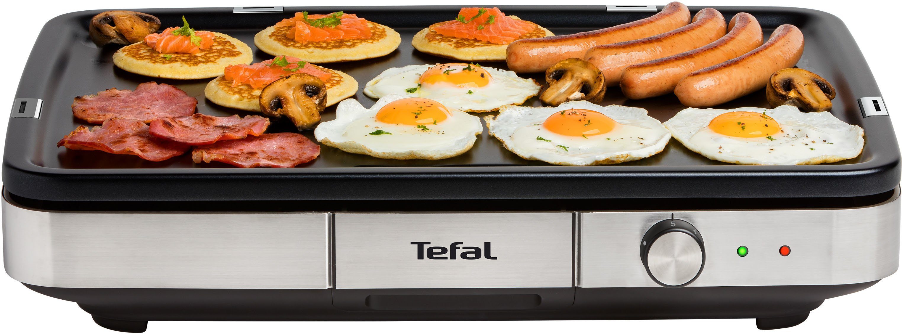 Tefal Tischgrill CB690D Maxi Plancha XXL, 2300 W, antihaftbeschichtet, inkl. abnehmbarem Windschutz + Holzspatel – Bild 2 von 5