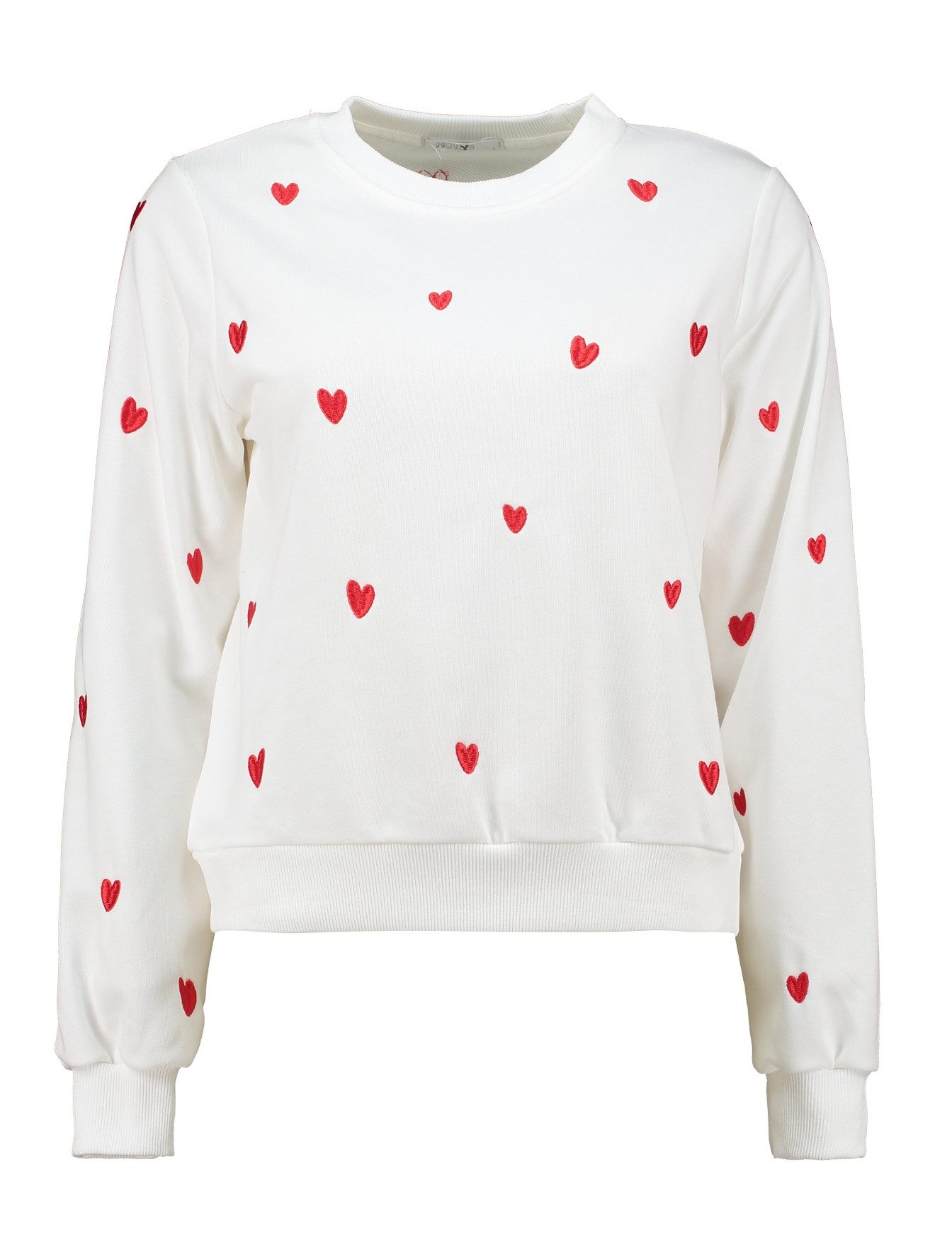 HaILY’S T-Shirt LS C SW Lo44ra, white/dred heart