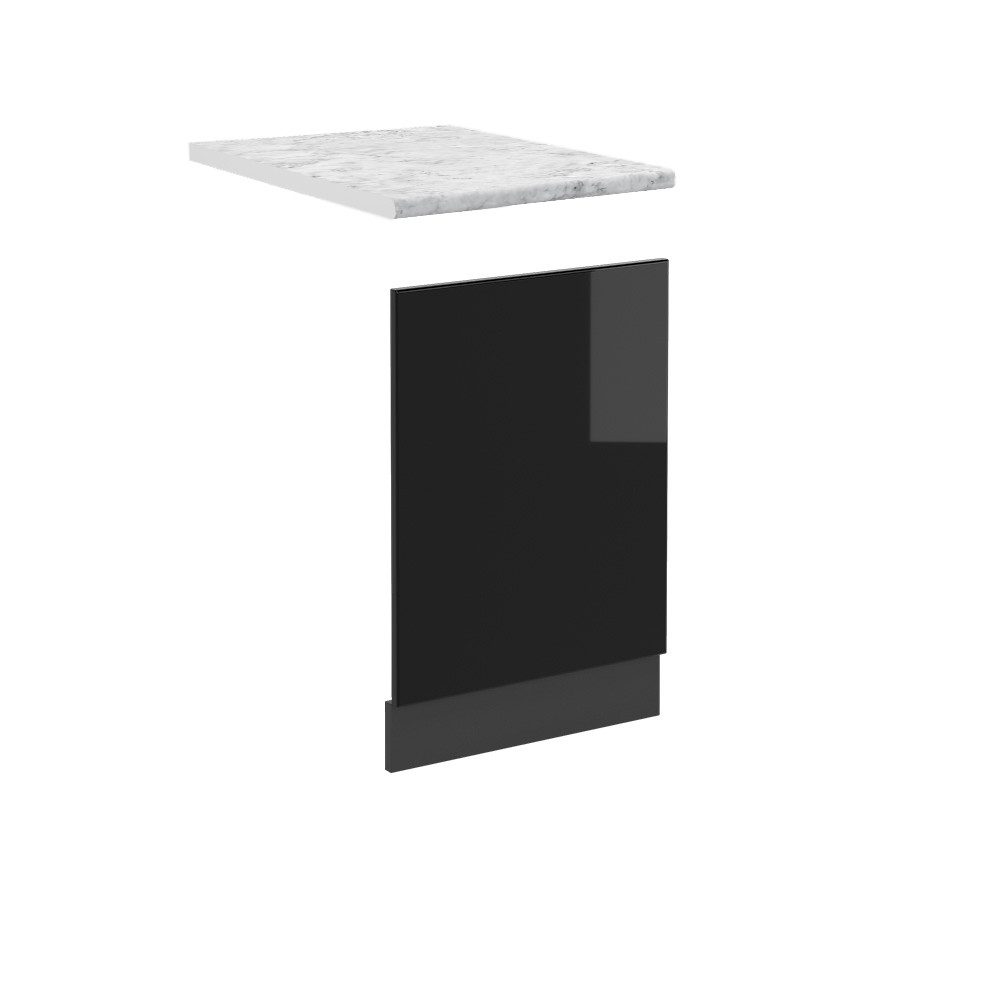 Vicco Frontblende R-Line, Schwarz Hochglanz/Anthrazit, AP Marmor (1 St)