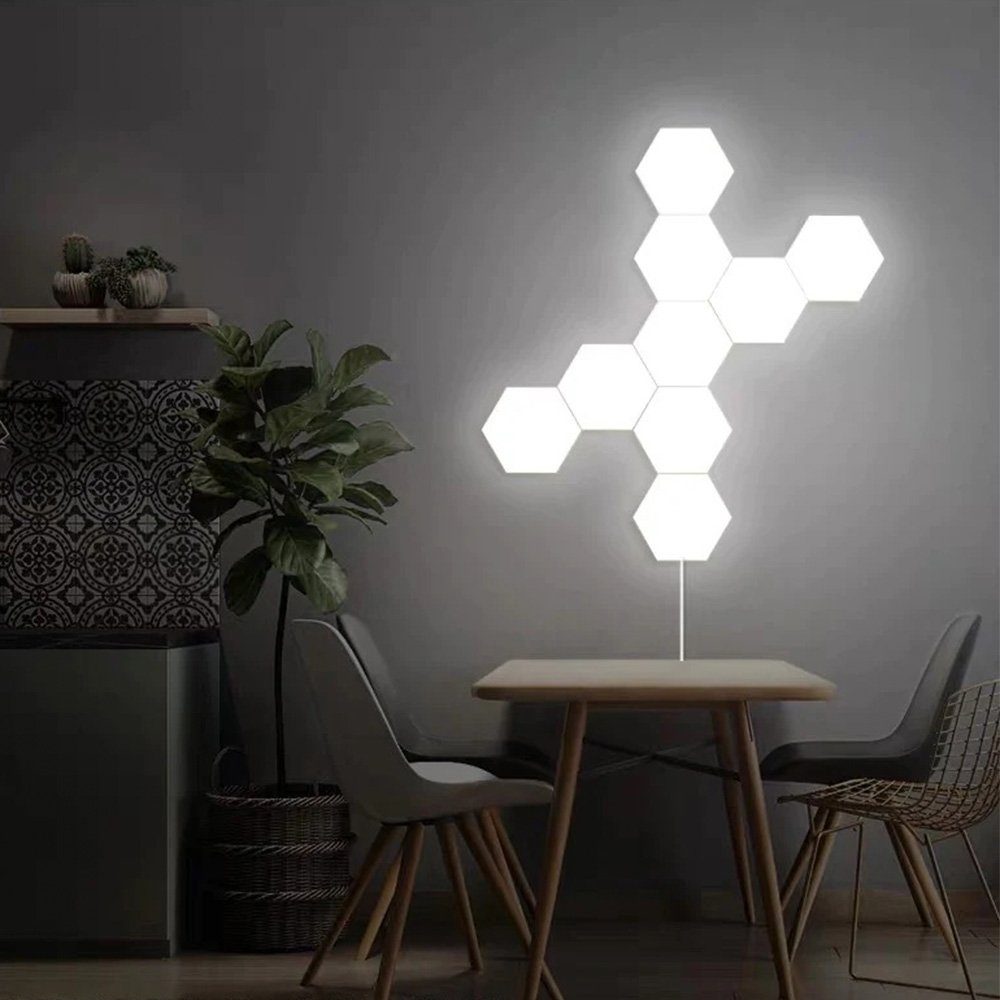 Sechseck, Farbwechsel LED Fernbedienung, Dimmbar, Wandleuchte RGB mit Gaming Lichtfarben, DIY, Sunicol 3 USB Dekolicht Wand Deko, LED Hexagon Licht,