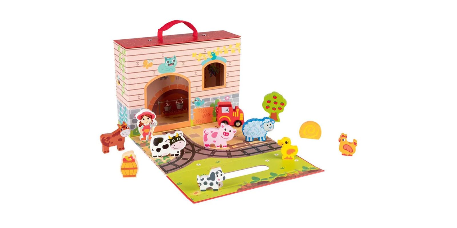 Playtive Spielfigur Bauernhof, (Set, 13-tlg), mit Koffer zur Aufbewahrung