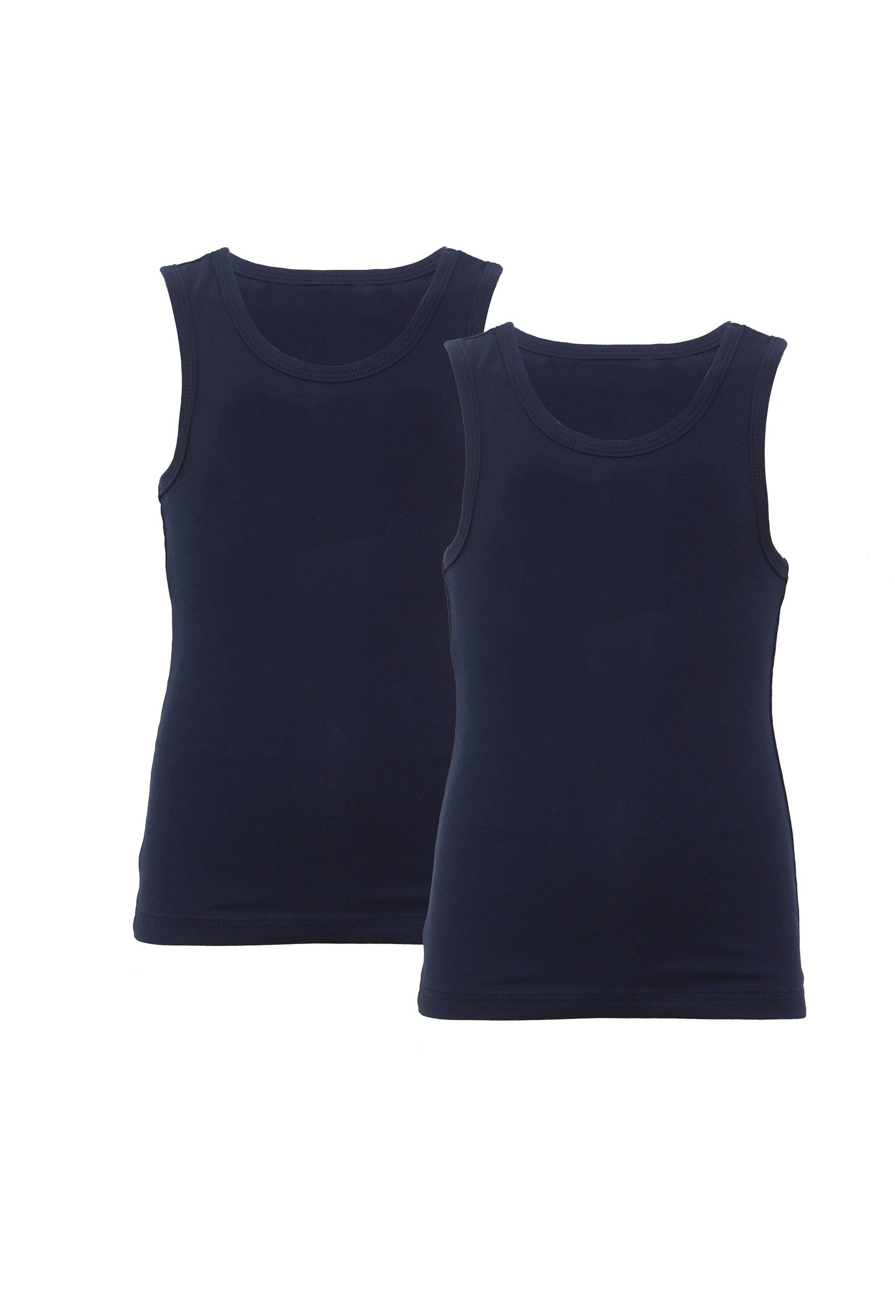 CARBURANT Unterhemd Unterhemd für Jungen, 2er-Pack, Blau (2er-Pack) aus reiner Baumwolle
