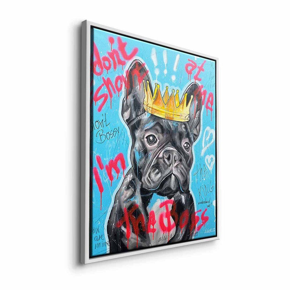 - Leinwandbild, designed Sabrina Motivationsbild weißer I'm by Seck DOTCOMCANVAS® the - Premium Rahmen King