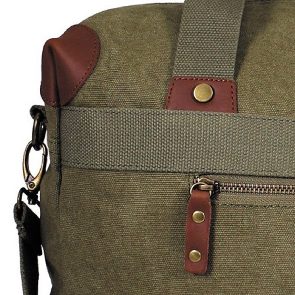 PureTrash Handtasche Handtasche, Canvas, "PT" mit Schultergurt, oliv (Packung), mit abnehmbarem Schulterriemen