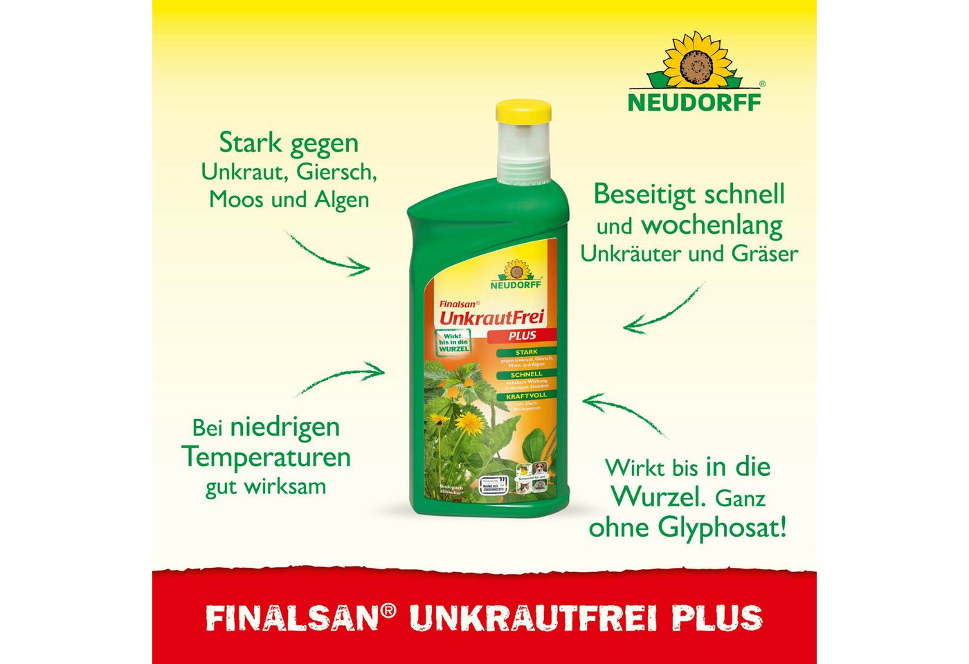 Thumbnail - Neudorff Unkrautbekämpfungsmittel Finalsan UnkrautFrei Plus 1 Liter für 180 m², 1000 ml, schonend für Haustiere, Unkraut...