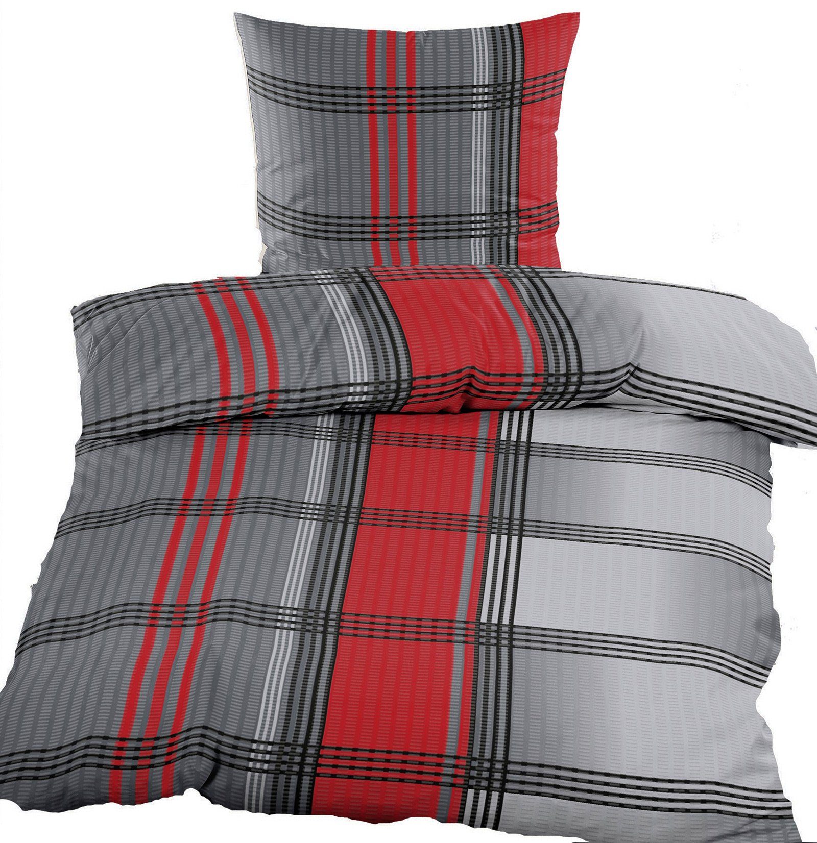 KH-Haushaltshandel Bettwäsche 4-tlg. Seersucker Bettwäsche 2x (135x200 +80x günstig online kaufen