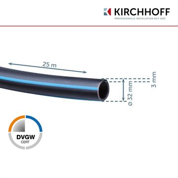 Kirchhoff HDPE-Rohr, Wasserleitung Gartenbewässerung 32 mm x 25 m