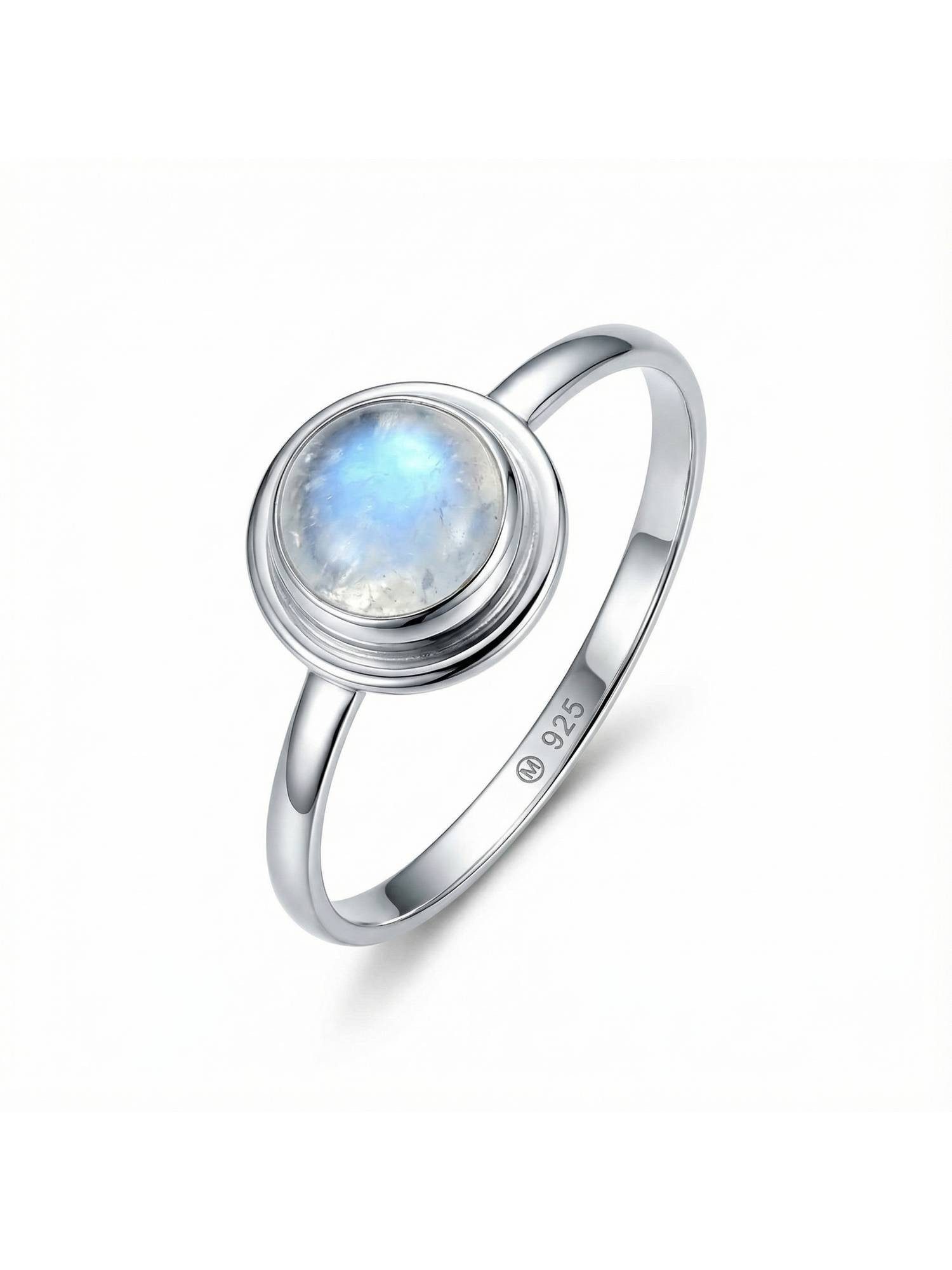 mantraroma Silberring HULETTI aus 925 Silber mit Regenbogen Mondstein (Ring günstig online kaufen