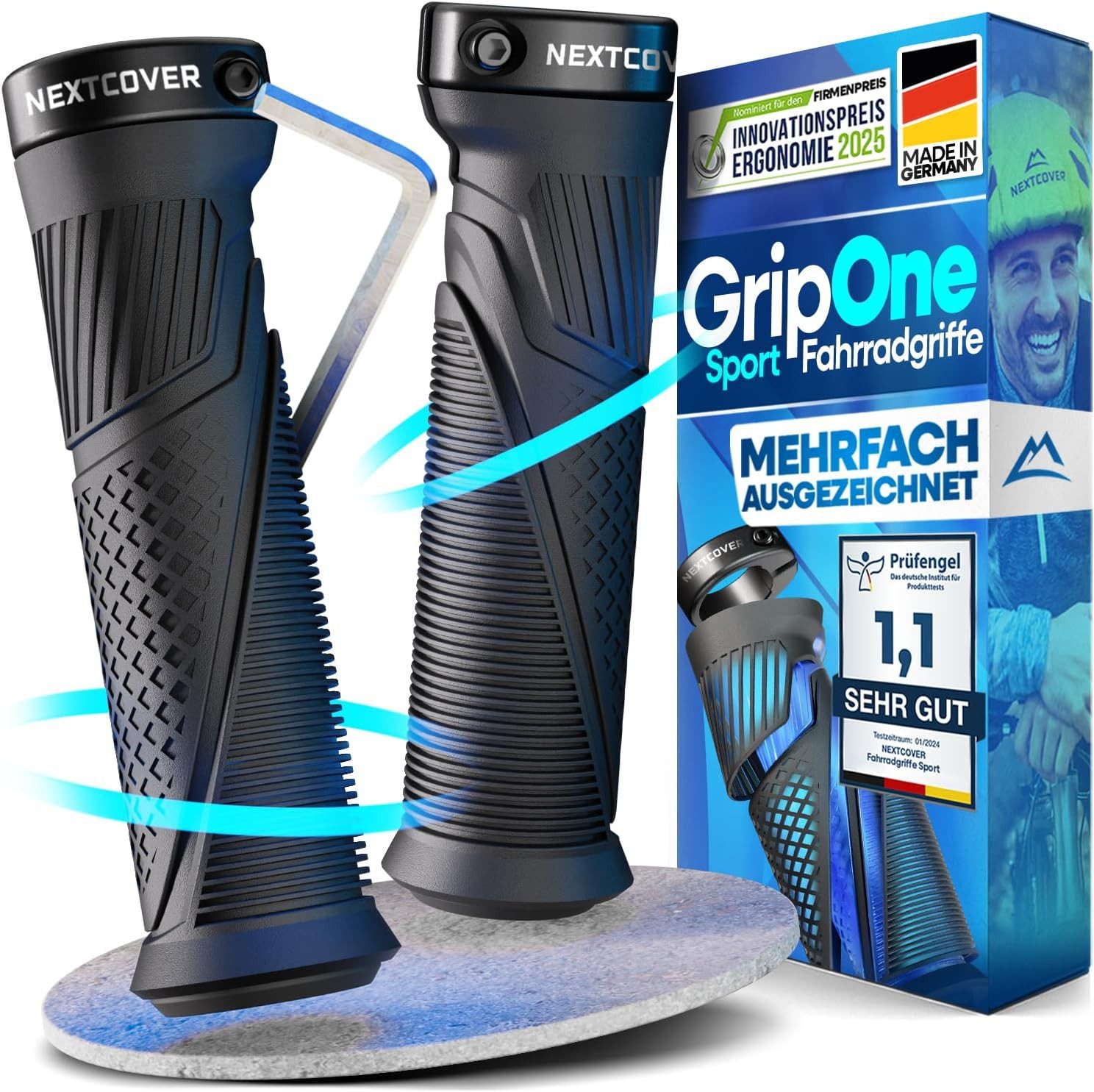 Nextcover Fahrradlenkergriff NEXTCOVER® Fahrradgriffe ergonomisch mit [Comfort-Grip-Technologie]