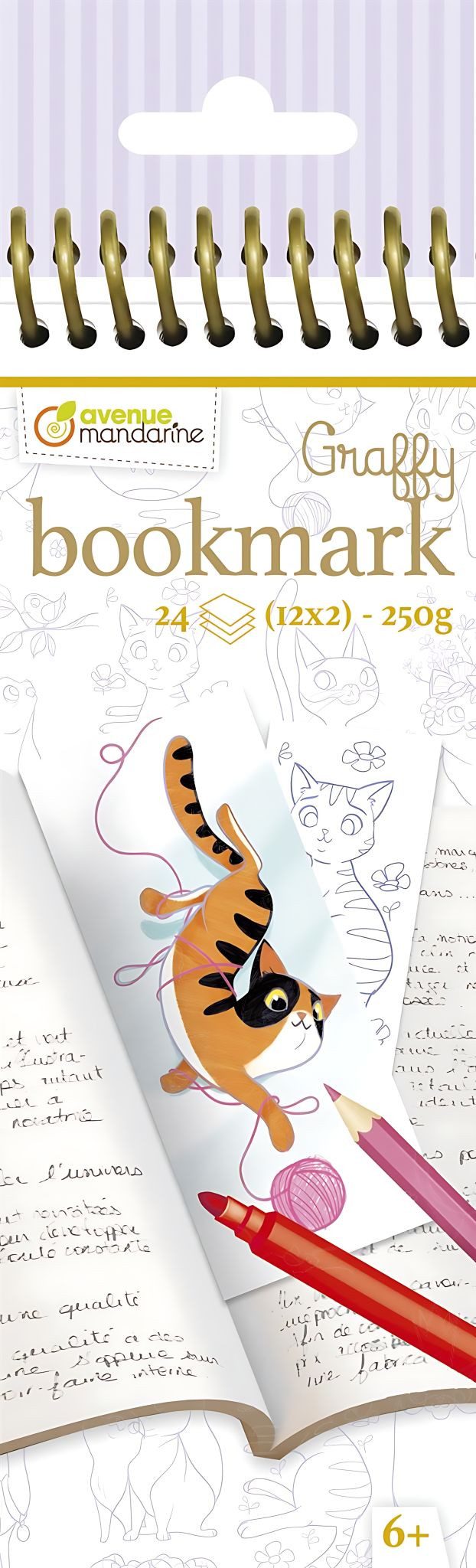 CLAIREFONTAINE Brieföffner Clairefontaine Graffy Bookmark, Katzen
