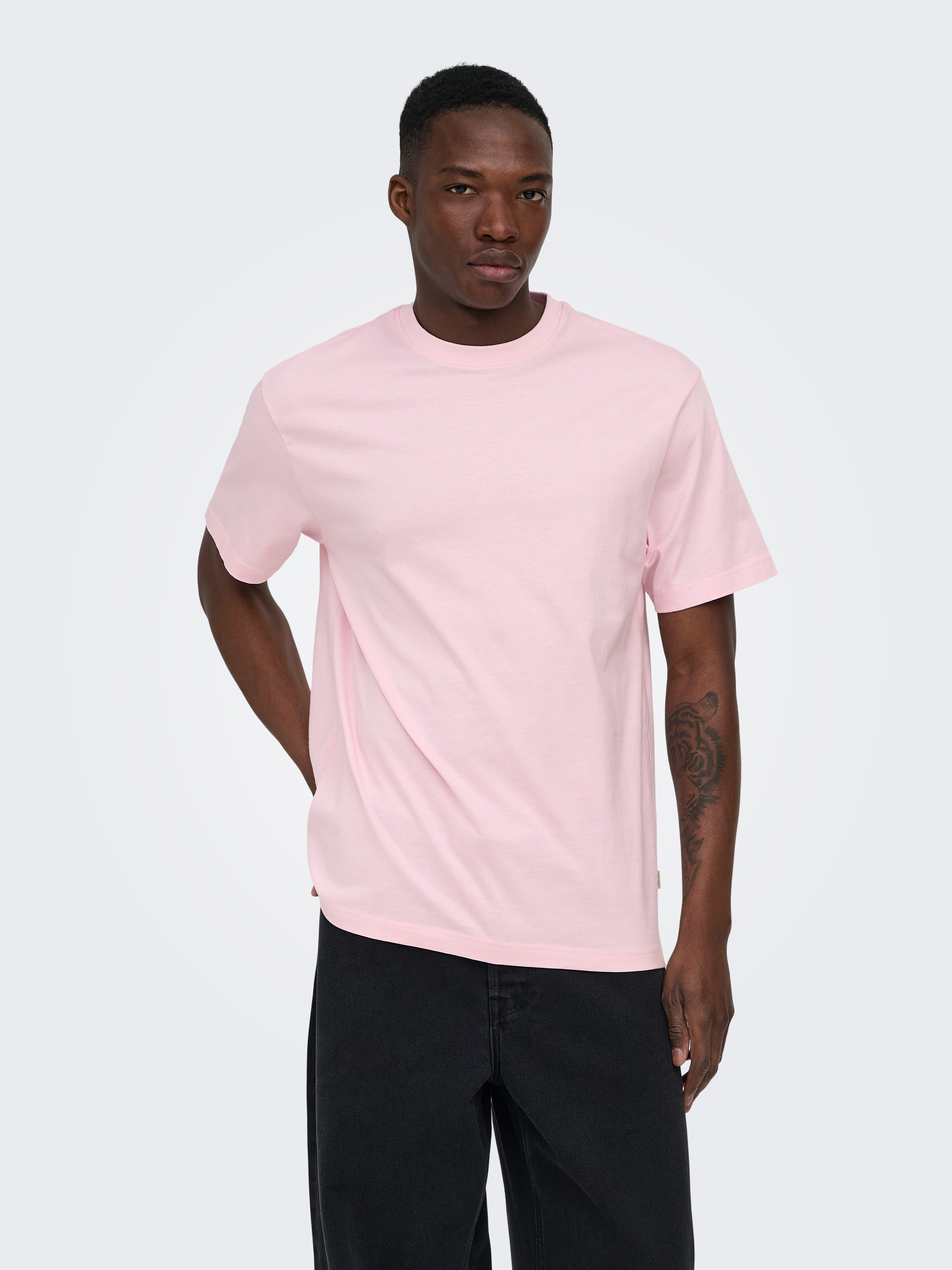 ONLY & SONS Rundhalsshirt ONSFRED RLX SS TEE Baumwolle, relaxed fit