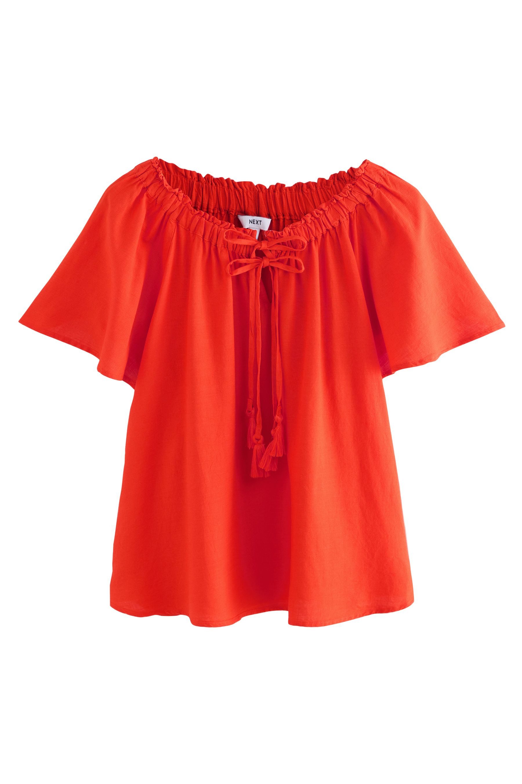 Next Blusenshirt Kurzärmliges Bardot-Oberteil mit Neckholder günstig online kaufen