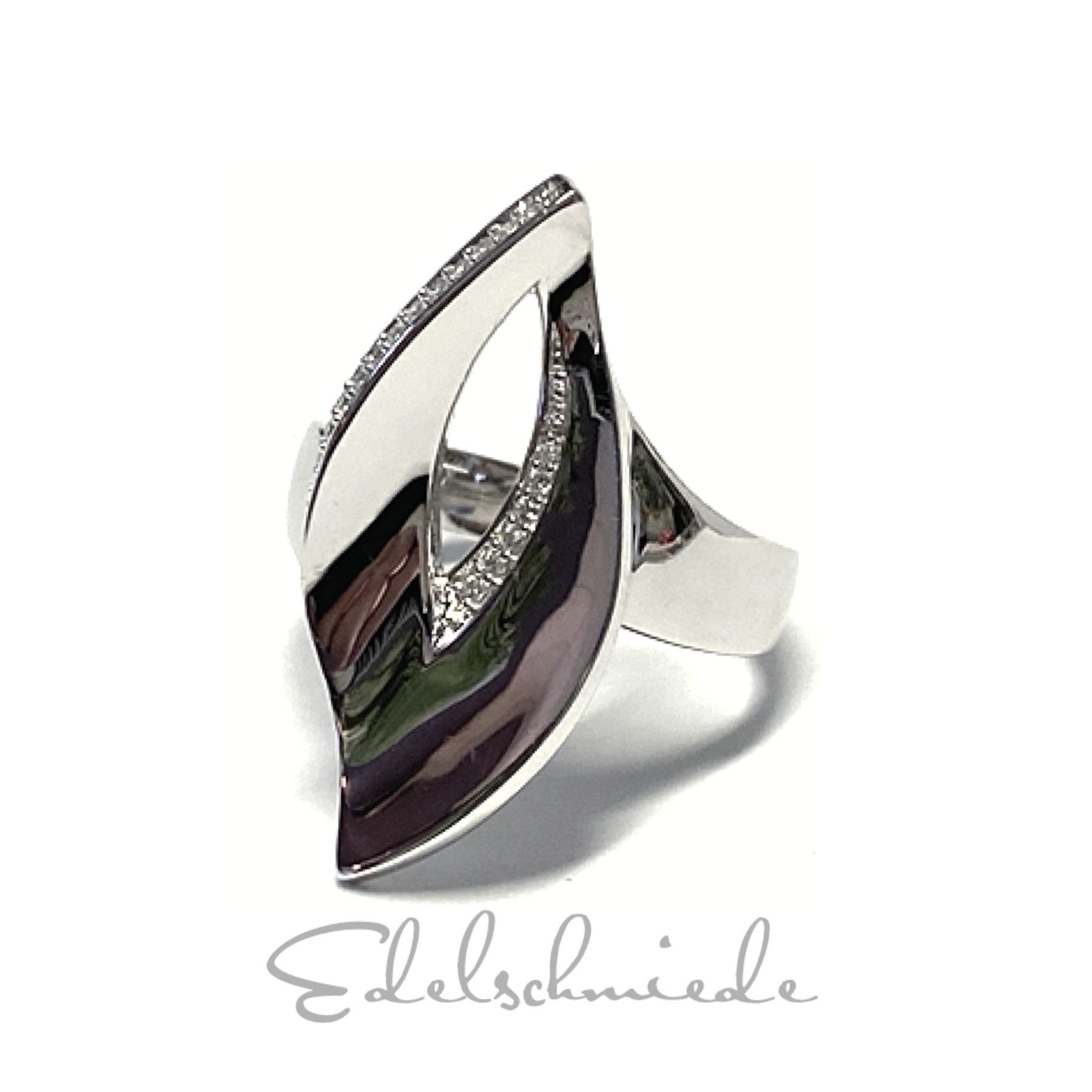 Edelschmiede925 Silberring Silberring 925 Silber rhod Zirkonias poliert einfarbig Übergröße #66