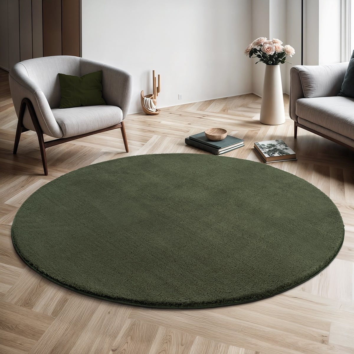 the carpet Teppich Relax round, rund, Höhe: 16 mm, waschbarer Wohnzimmer Te günstig online kaufen