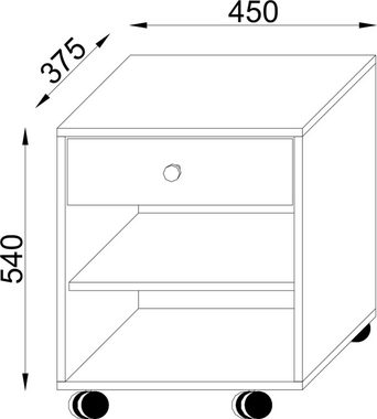 VCM Rollcontainer Holz Rollcontainer Bürocontainer Schublade Salda, (1 St)