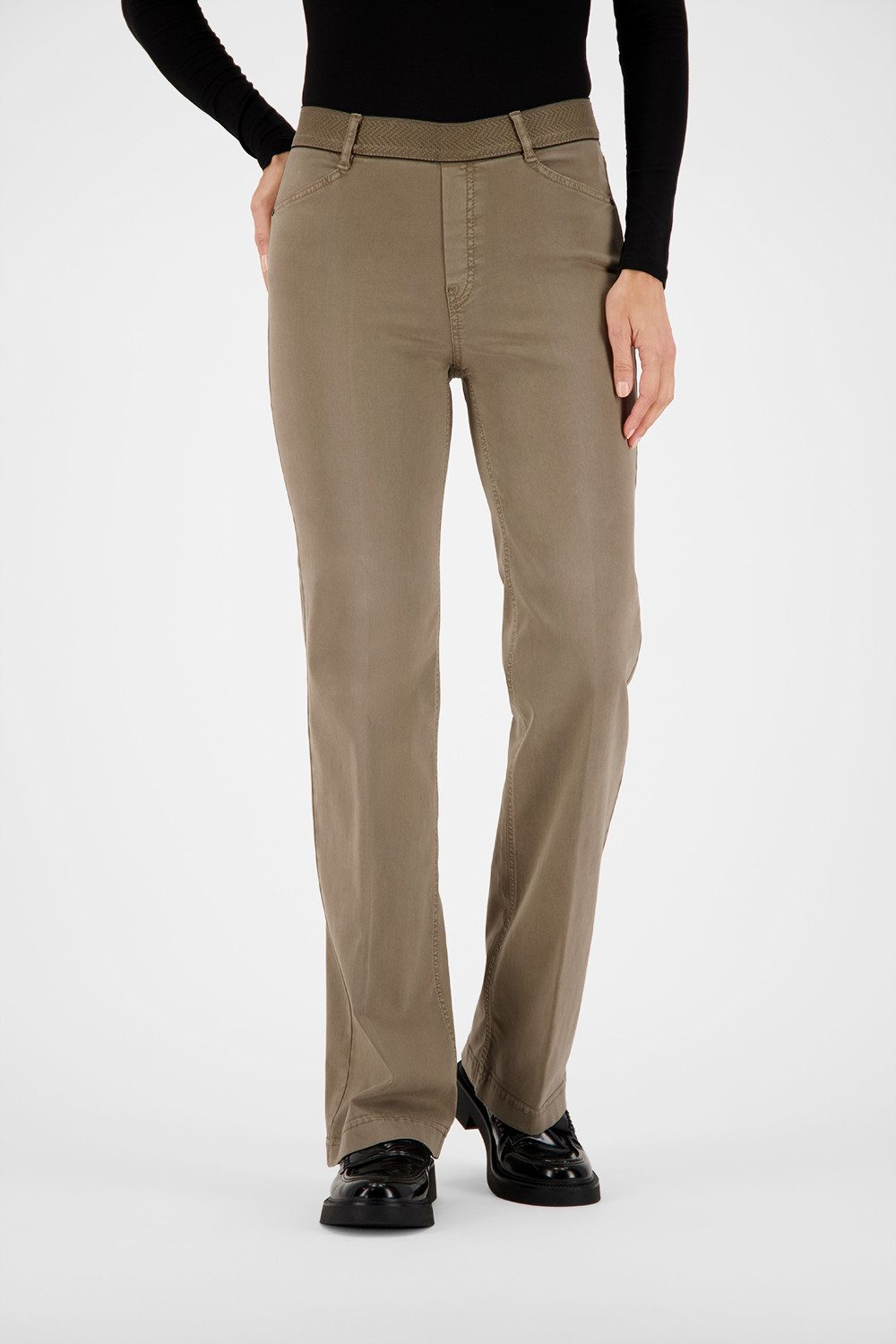 Atelier GARDEUR Bootcut-Jeans ZILLA1-80691-2022 Slim Fit Damenhose braun taupe beige Bootcut Gummibund Pull-on mit elastischem Stretch-Material