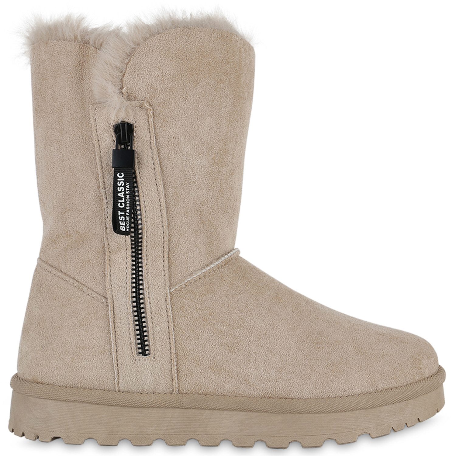 VAN HILL 839666 Winterstiefelette Damen Winter Boots Stiefeletten flach warm gefüttert Hazel – Bild 2 von 4