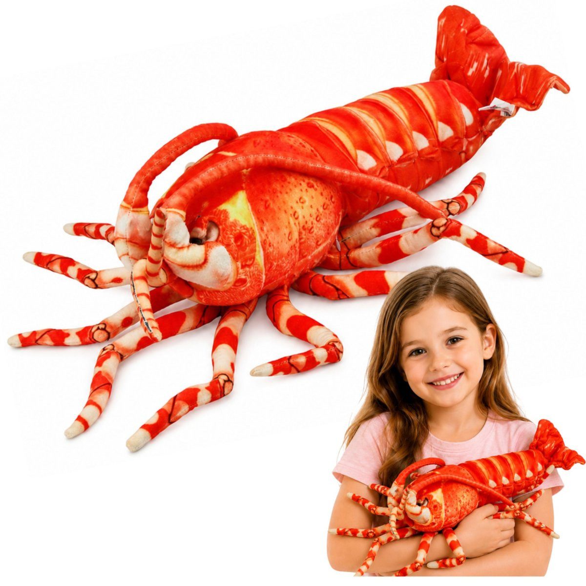 Wisam Plüschfigur Großes Plüschtier, Garnele, Meerestier, 55 cm (1-St)