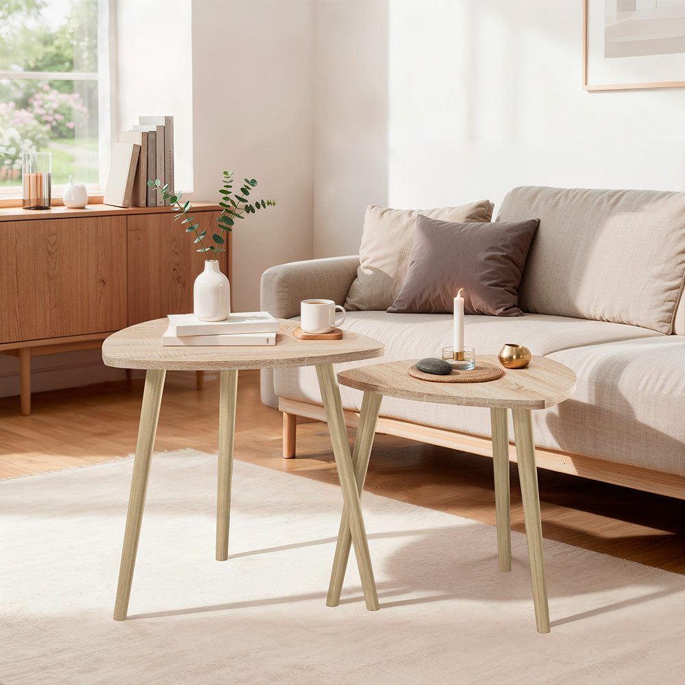 Vicco Couchtisch Twino, Sonoma, 48 x 45 cm 2er Set (1-St)