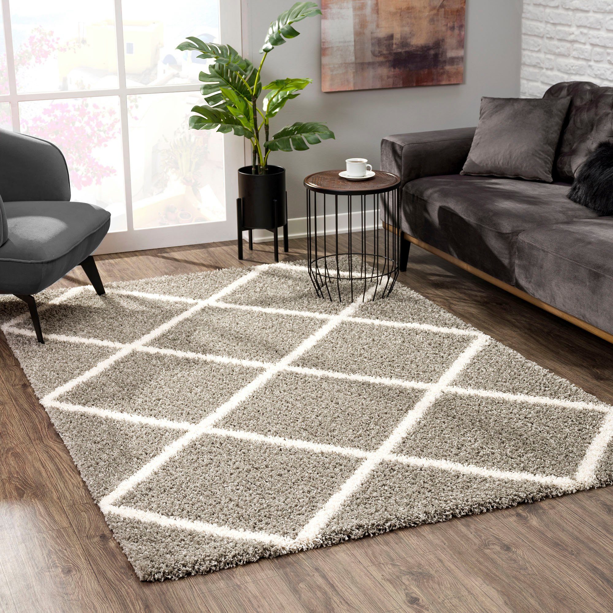 Sanat Hochflor-Teppich »Madrid«, rechteckig, 30 mm Höhe, Wohnzimmer, Langfl günstig online kaufen