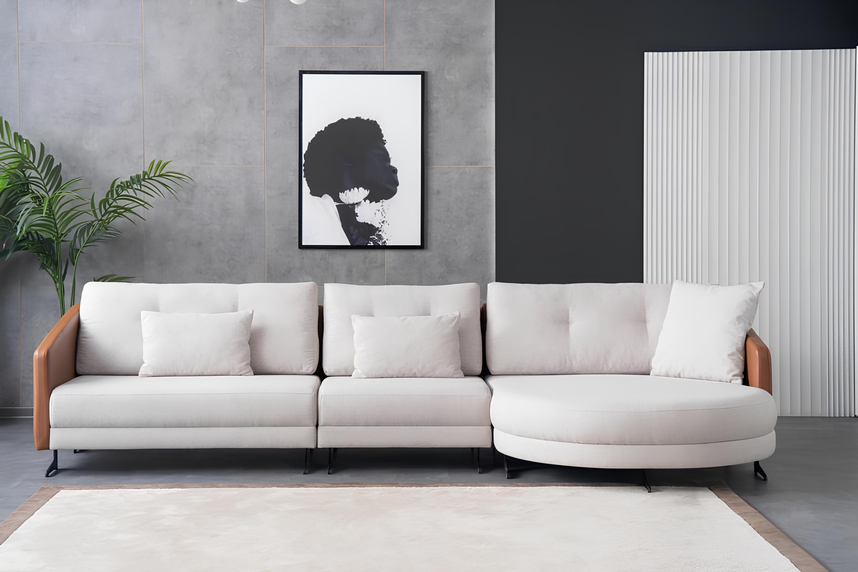 Xlmoebel Ecksofa Modulares Ecksofa in modernem Design mit Kissen in Grau, Hergestellt in Europa