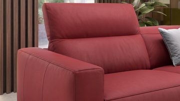 Sofanella 3-Sitzer Sofanella XXL-Sofa LENOLA Lederbezug Couch Dreisitzer in Creme