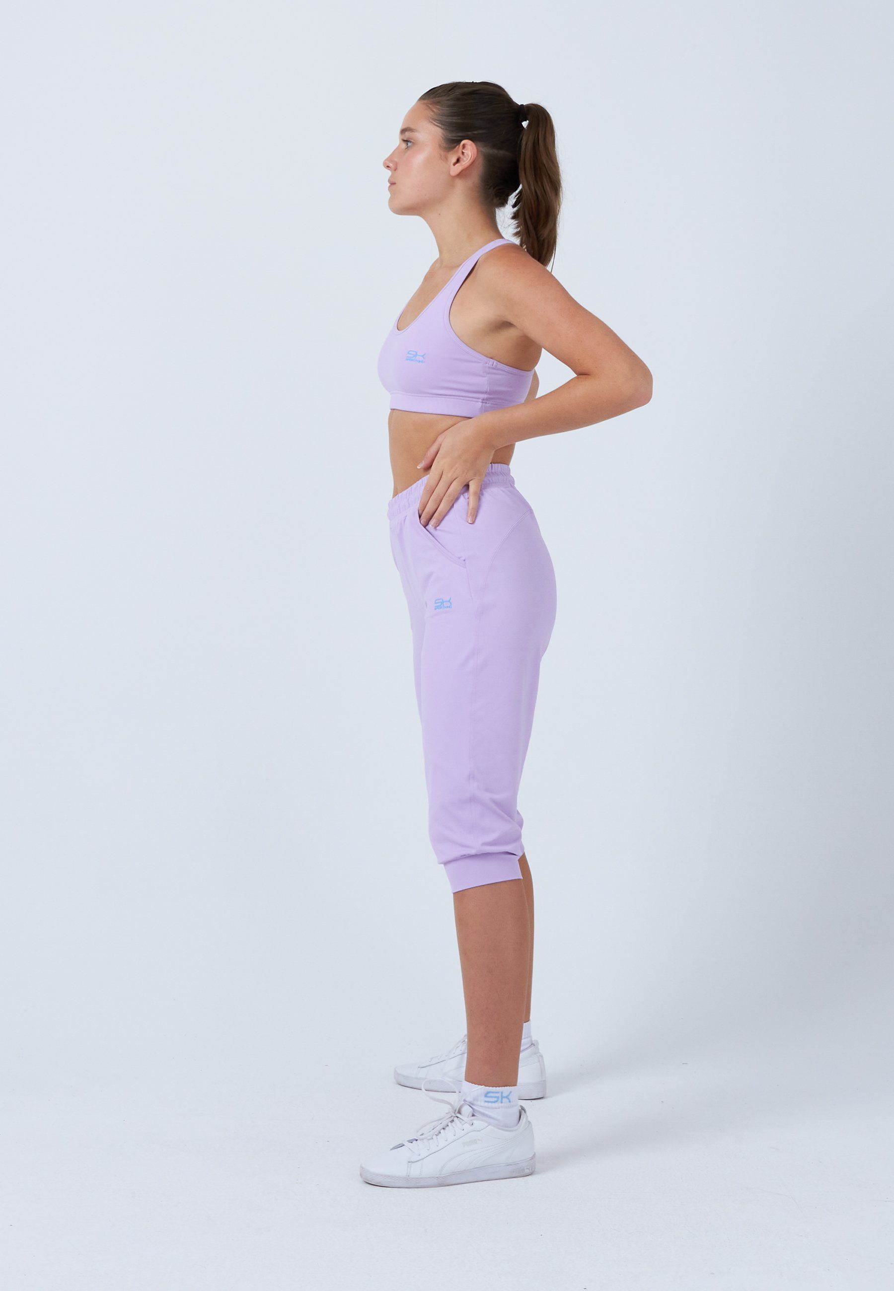 SPORTKIND Sporthose Tennis Caprihose mit Taschen Mädchen & Damen flieder