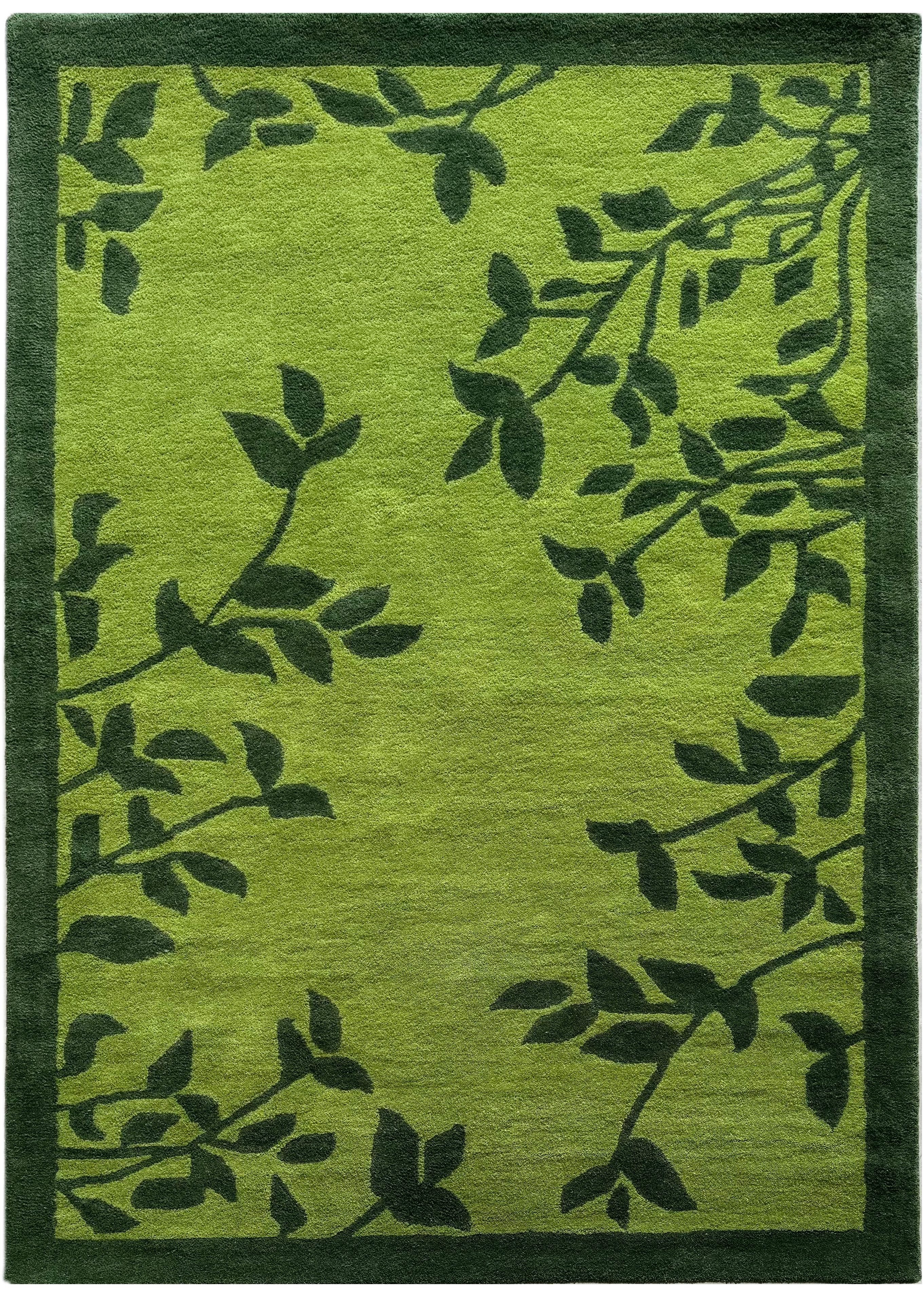 Wollteppich Grün Teppich 100% Wolle Modern Handgetuftet WT4, Wawa Teppich, Höhe: 20 mm