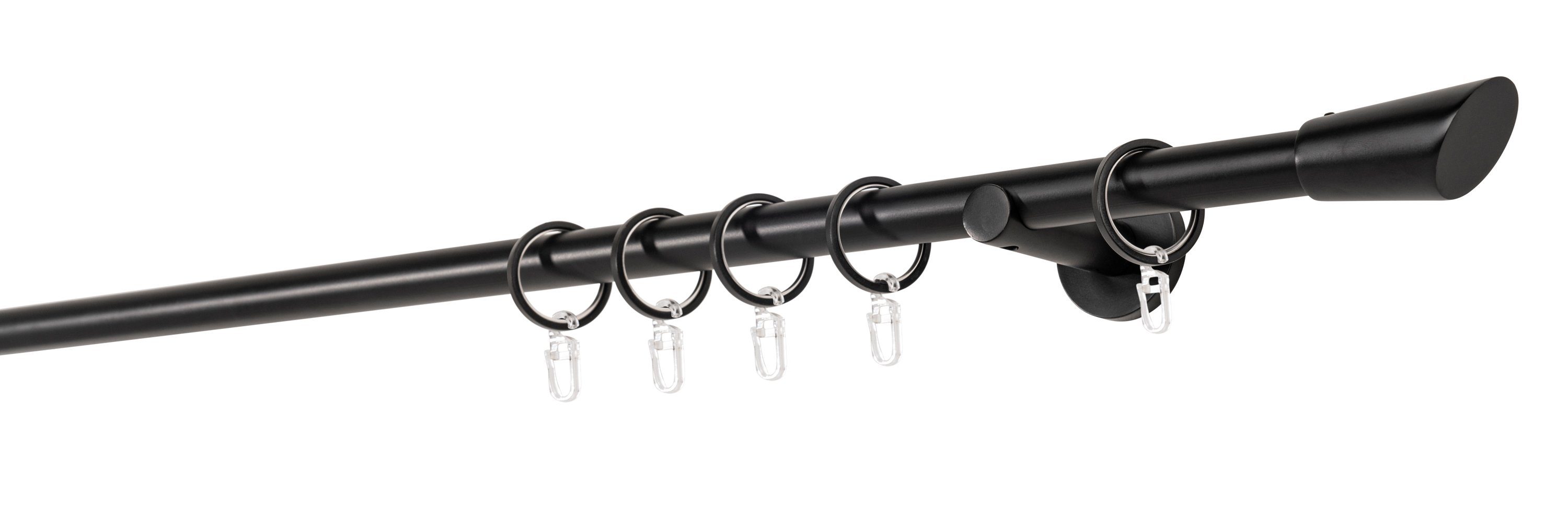 ondeco Gardinenstange Rundrohr Wandabstand 6,5cm Rag, Ø 20 mm, 1-läufig-läufig, Wunschmaßlänge, Bohren, verschraubt