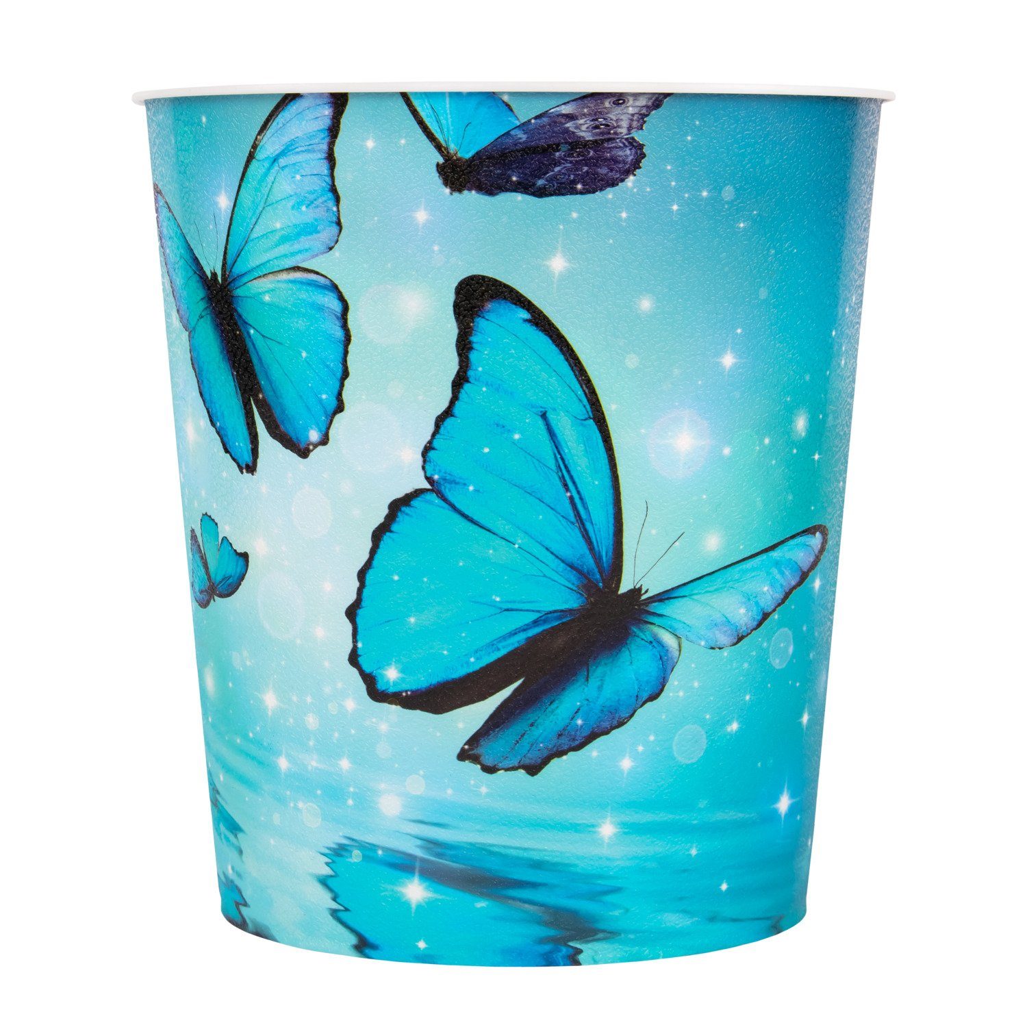 Idena Mülleimer Idena 11544 - Papierkorb Kinder, Schmetterlings Motiv, 9 Liter Fassung