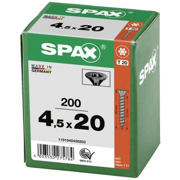 SPAX Schraube SPAX 1191040450203 Holzschraube 4.5 mm 20 mm T-STAR plus Stahl sch