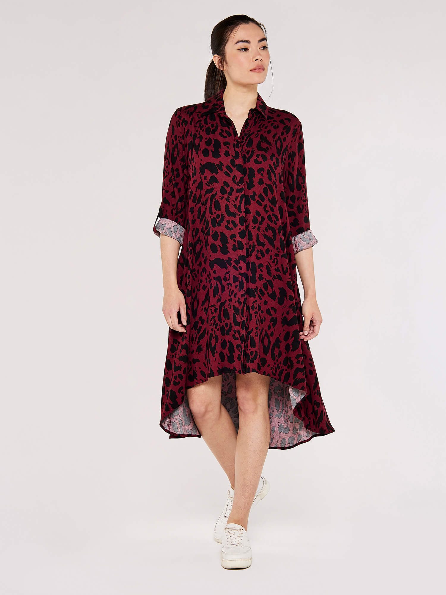 Apricot Druckkleid Hemdkleid, (1-tlg) mit Krempelärmeln günstig online kaufen