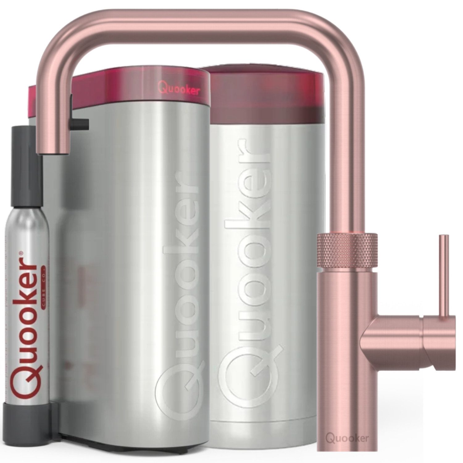 QUOOKER Küchenarmatur Flex Square, COMBI+ & CUBE, Kupfer Rosé, FXSRCO COMBI+ CUBE2 **inkl. CUBE Filter Starter Set** inkl. 7 JAHRE GARANTIE