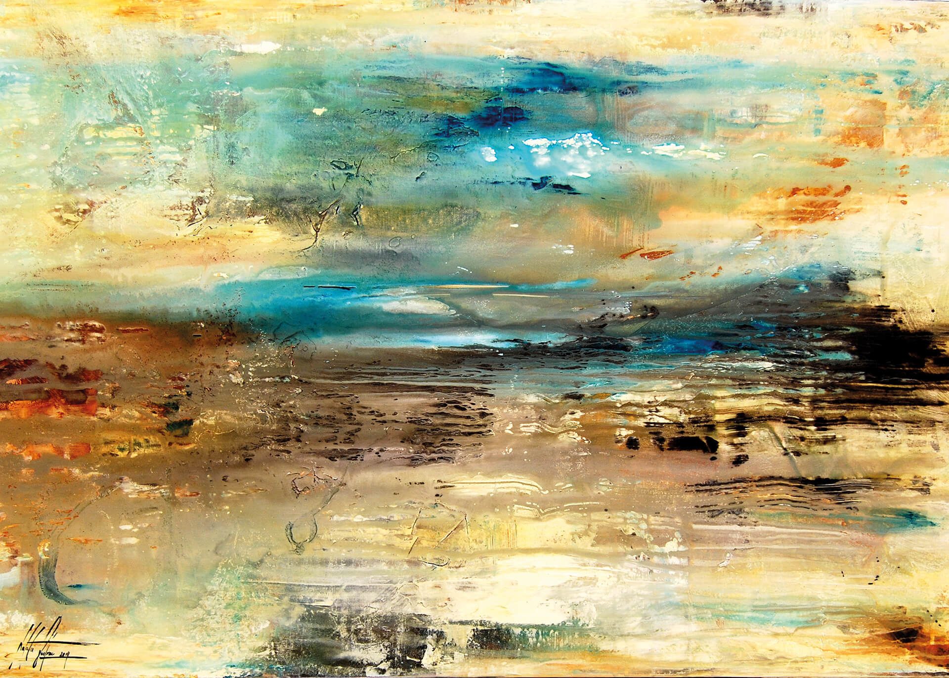 living walls Leinwandbild Leinwandbild Abstrakt, blau, 70x50 cm DD123072