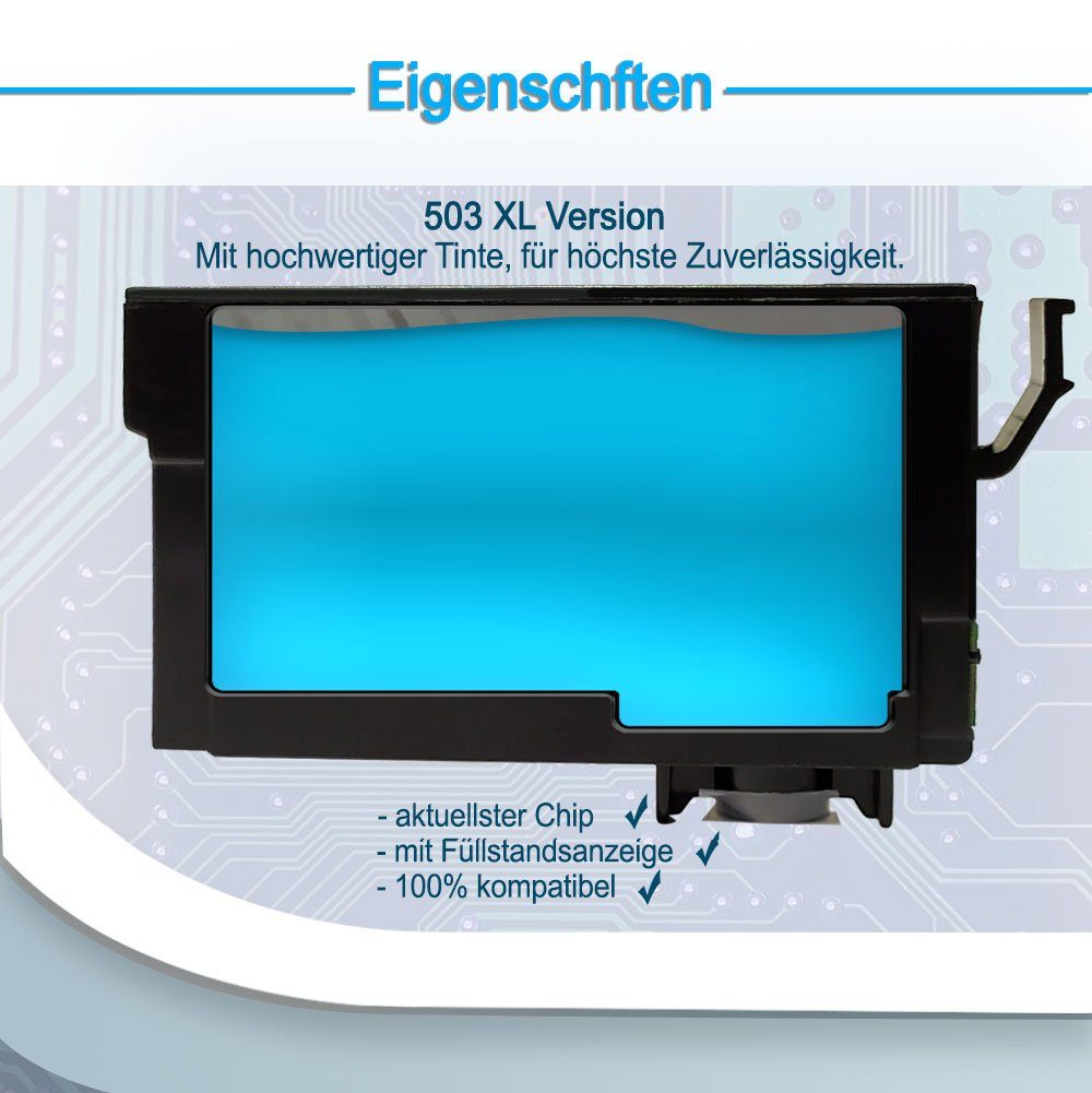 Tintenpatrone kompatibel Epson (8-tlg) 8er mit Druckerpatronen 503XL Pack WF-2965 503 Druckerparadies