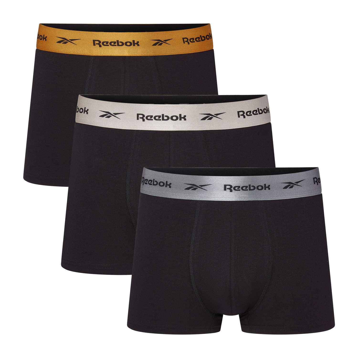 Reebok Trunk Hirst (3er Pack) ohne Eingriff, Metallic-Logobund