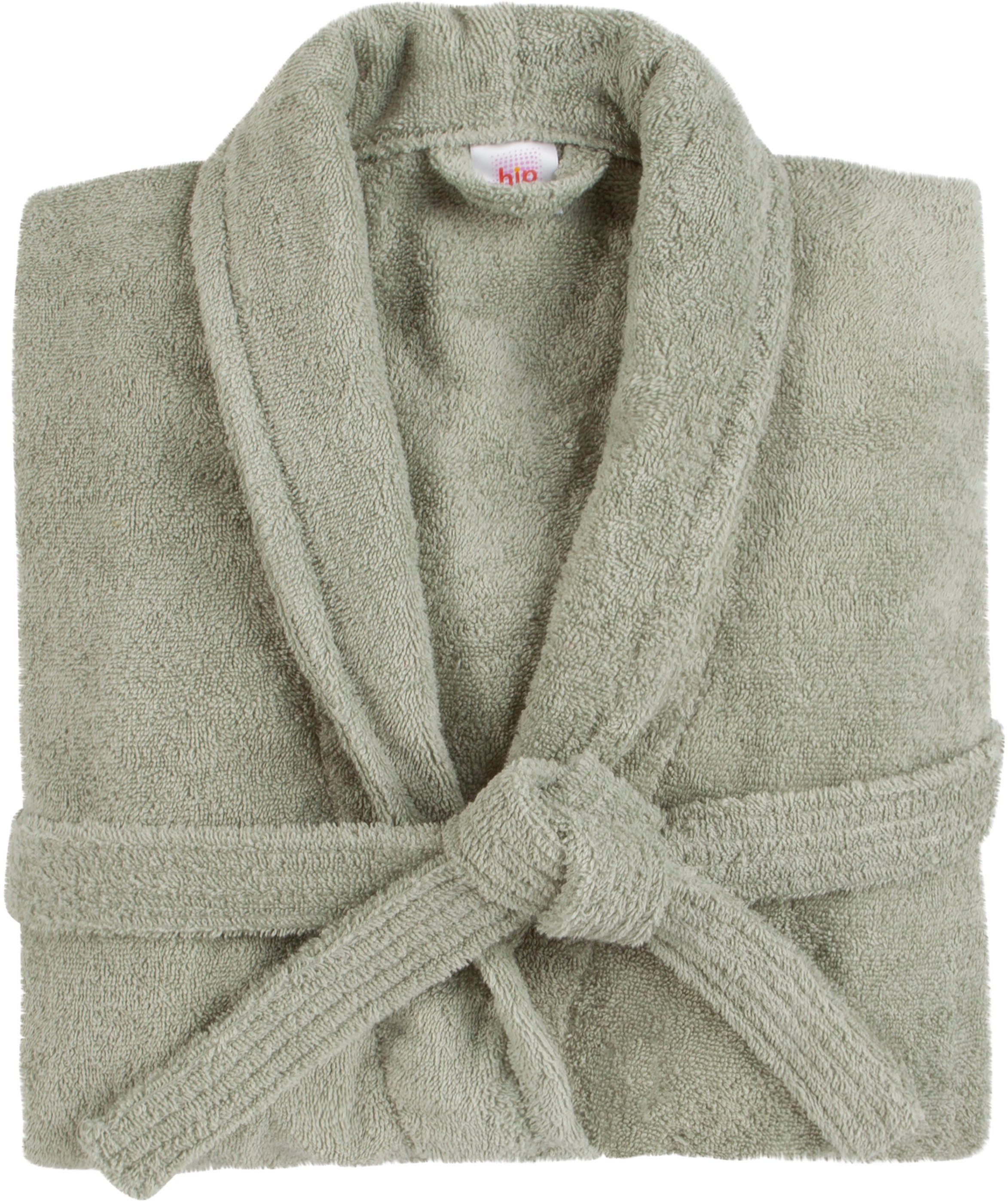 hip Unisex-Bademantel Hip Bathrobe uni - Blue, Midilänge, Walkfrottee, Schalkragen, Gürtel, Schalkragen, Gürtel, Taschen, Baumwolle, Frottee, Weich