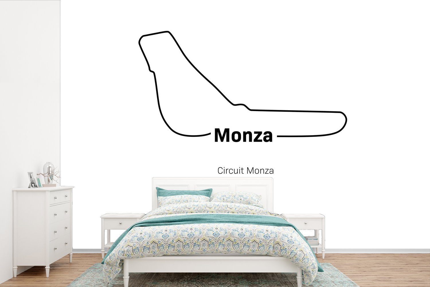 MuchoWow Fototapete Formel 1 - Monza - Rennstrecke, Matt, bedruckt, (6 St), Wallpaper für Wohnzimmer, Schlafzimmer, Kinderzimmer, Vinyl Tapete