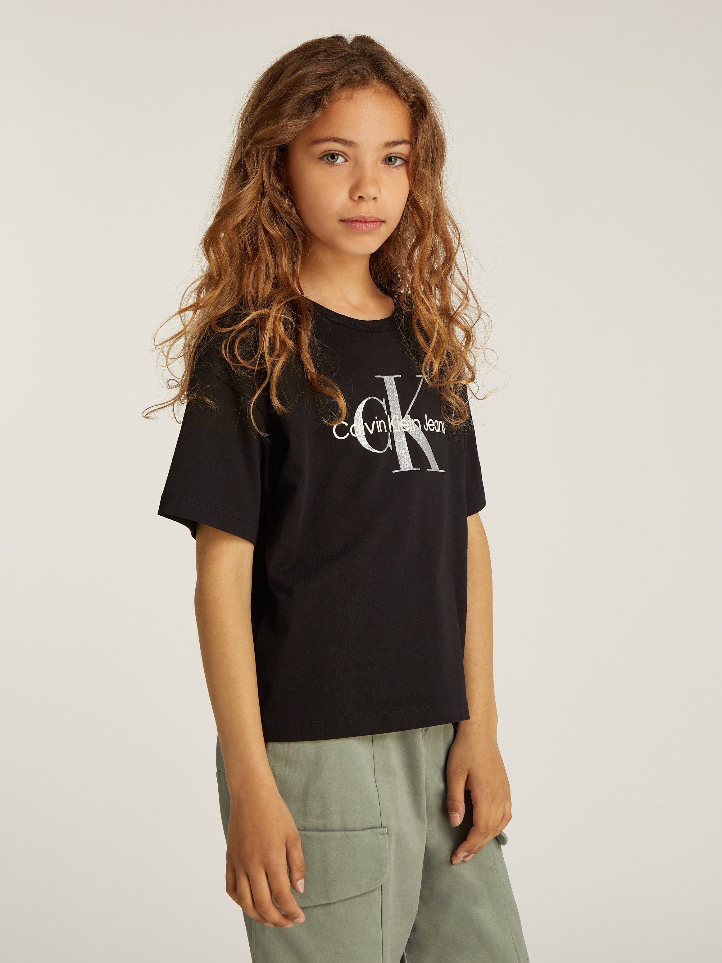 Calvin Klein Jeans Rundhalsshirt MONOLOGO GLITTER günstig online kaufen