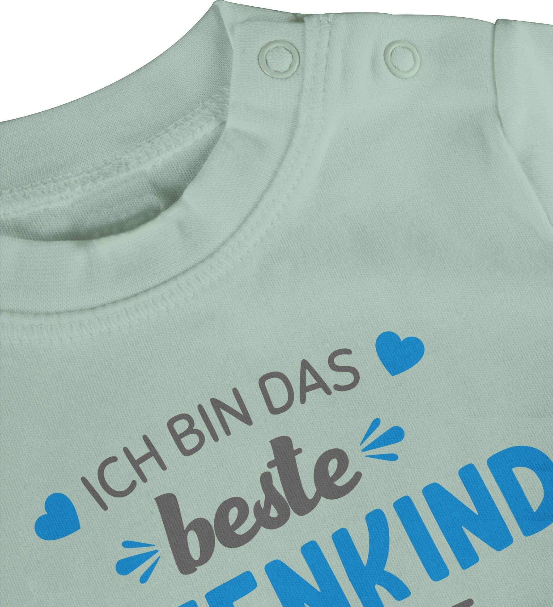 Shirtracer T-Shirt Ich bin das der beste Mintgrün Baby Welt Patenonkel 2 Patenkind grau/blau