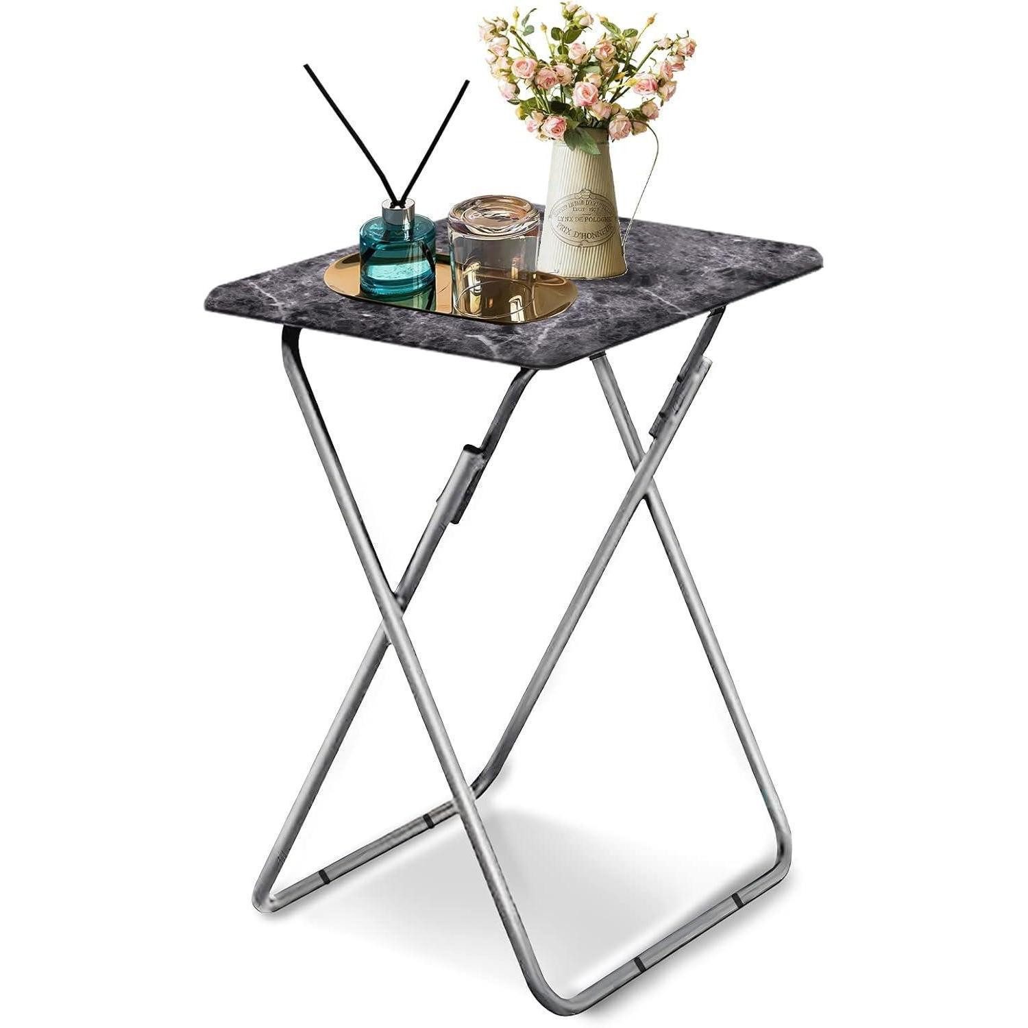 LuxusKollektion Klapptisch Beistelltisch Klappbar Tablett Tisch Kleiner Snacktisch 37x47x66cm